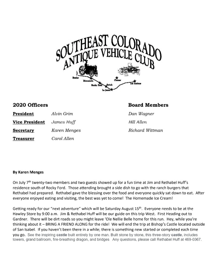 Southeast Colorado Antique Vehicle Club seconews.org