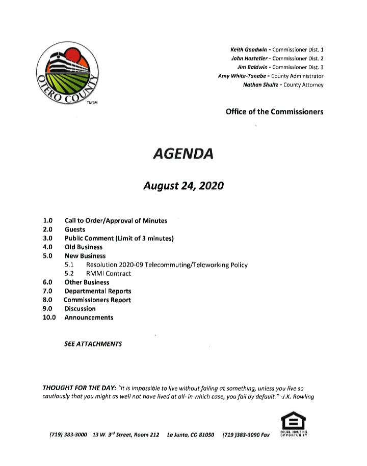 Otero County Commissioners meeting seconews.org