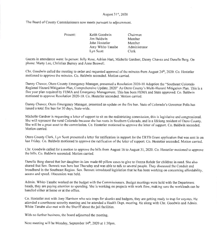 Otero County Commissioners minutes seconews.org 