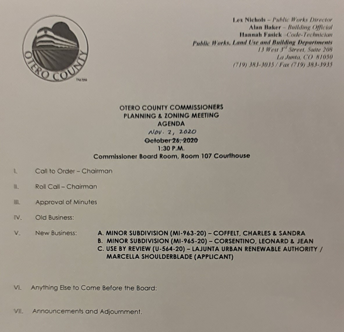 Otero County planning and zoning agenda seconews.org