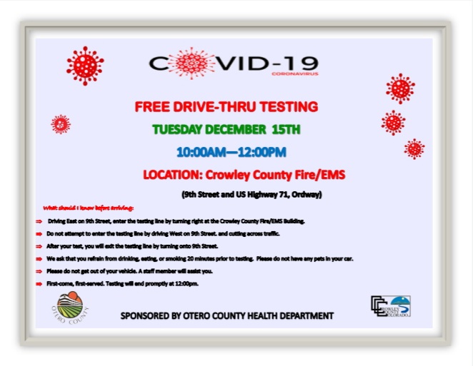 Otero/Crowley County Health Department Covid Testing seconews.org 