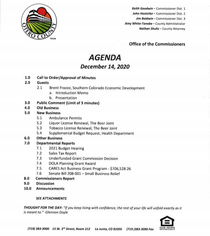 Otero County Commissioners Meeting seconews.org