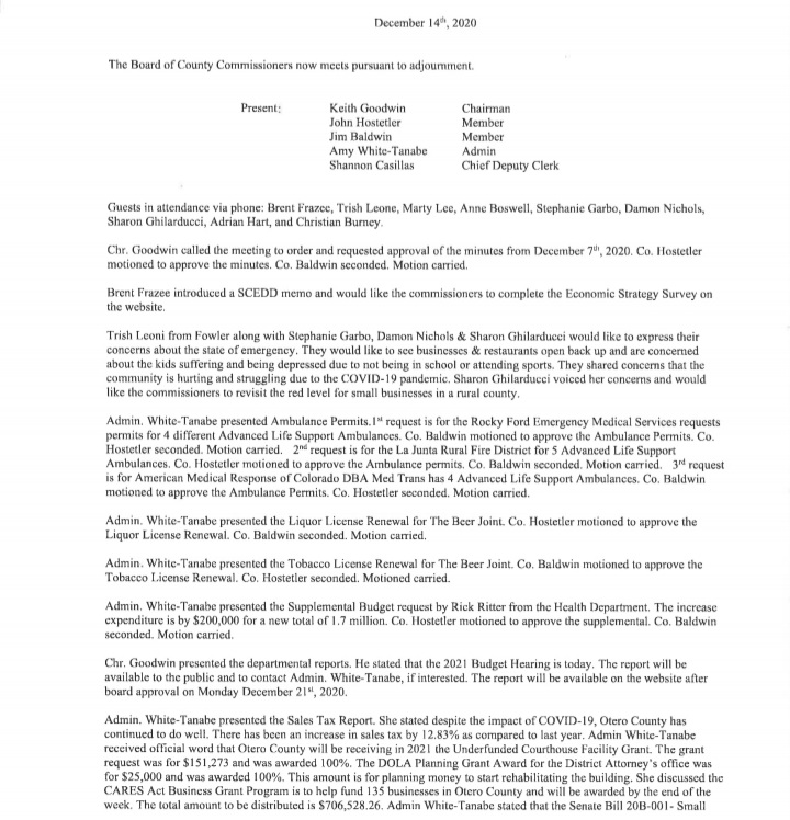 Otero County Commissioners Meeting seconews.org