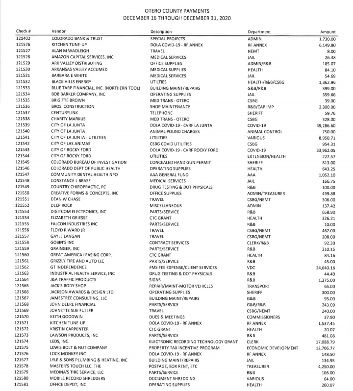 Otero County Payables seconews.org 