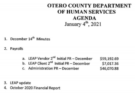 Otero County Department of Human Services Agenda Jan 4 2021 seconews.org