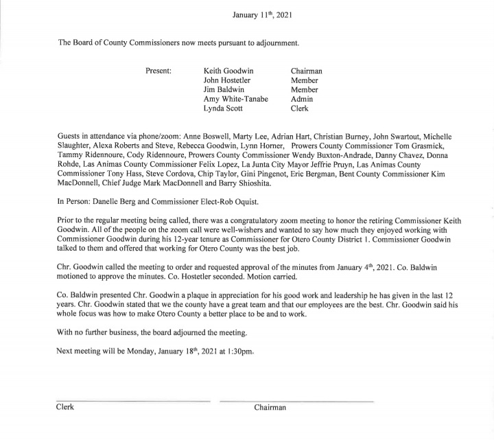 Otero County Commissioners Minutes seconews.org