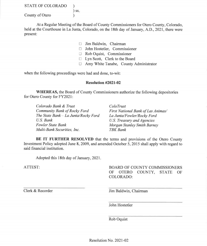 Otero County Commissioners seconews.org