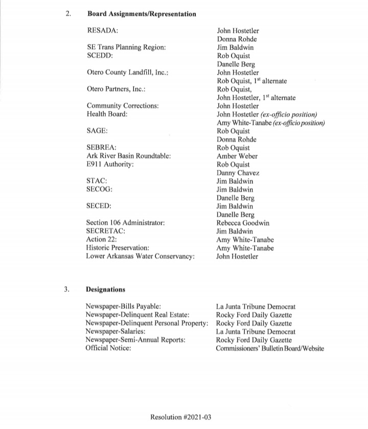 Otero County Commissioners seconews.org