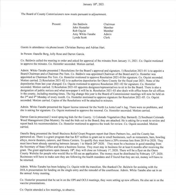 Otero County Commissioners Meeting seconews.org