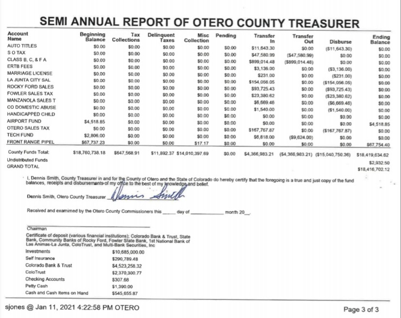 Otero County Treasurers report seconews.org