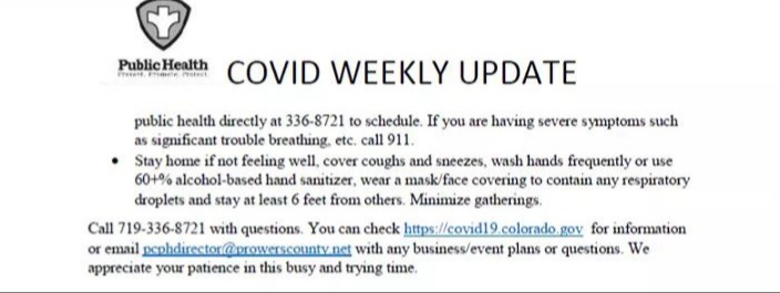 Prowers County Public Health Covid Update seconews.org