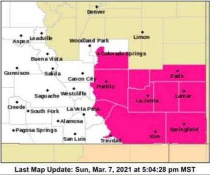NWS of Pueblo Red Flag Warning SECO Weather
