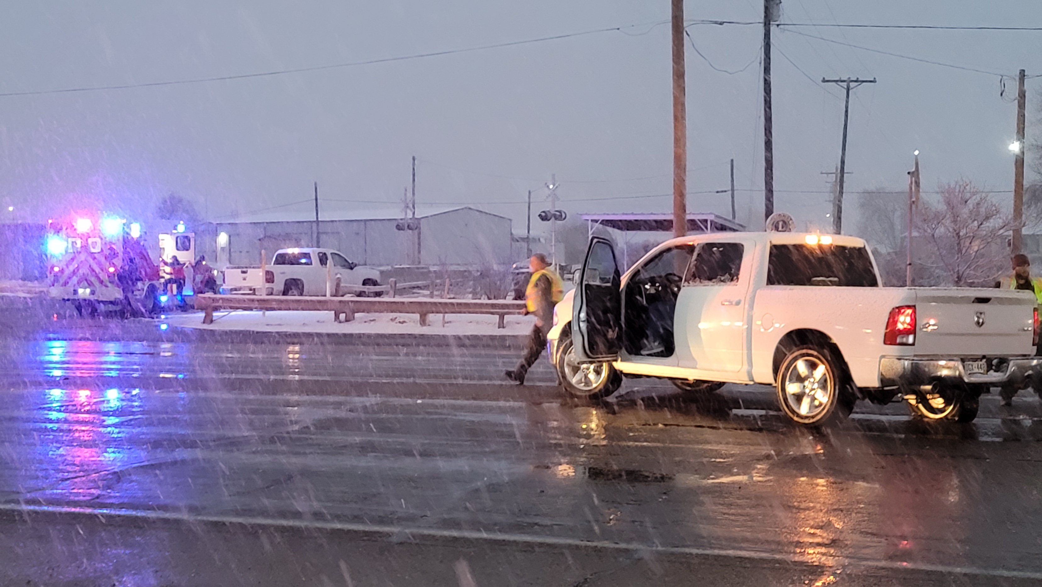 Dodge Truck VS Chevy Truck at Hwy 50 and Columbia Ave in Swink